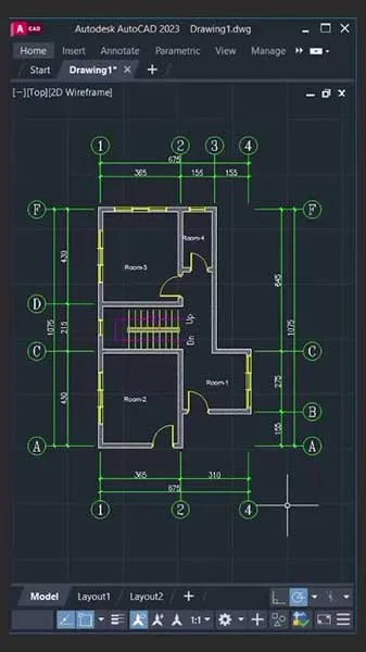 AutoCAD – technische 2D-Zeichnung mit Bemaßung und ausgewählte 3D-Konstruktionsaufgabe